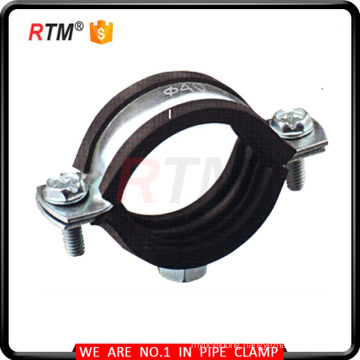 all sizes M8 heavy duty cast iron pipe clamp with rubber